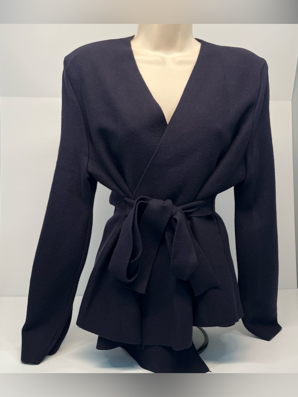 Zara Black Wrap Tie-Waist Blazer Jacket
